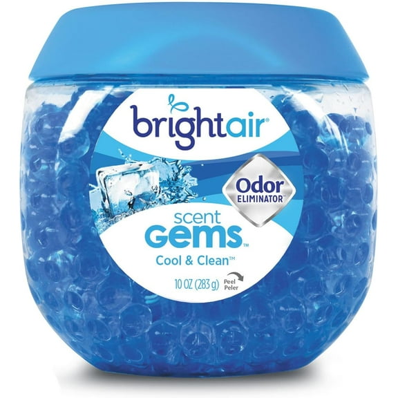 Bright Air 900228CT Scent Gems Odor Eliminator, Cool and Clean, Blue, 10 oz, 6/Carton