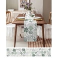 thumbnail image 4 of Table Runner 36 Inches Long for Kitchen Dining, Sage Green Coastal Dresser Scarf Farmhouse, Dining Table Decorations for Wedding/Parties, Summer Beach Coral Shell Ocean 13 x 36 In, 4 of 9