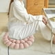 thumbnail image 5 of Cojín redondo de 16 pulgadas de algodón y lino, cojín de asiento de tatami, para sala de estar y oficina, color rosa, 5 of 6