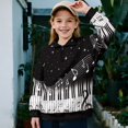 thumbnail image 2 of Uourmeti Music Note Print Kids Winter Sweatshirt Quarter Zip Up Pullover Long Sleeve Warm Comfy Casual Loose Top for Cold Weather Boys Girls Size 5-6, 2 of 7