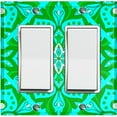 thumbnail image 1 of Metal Light Switch Plate Cover Neon Green Teal Tile Mandala Flower Pattern MDL039, 1 of 13