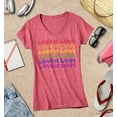 thumbnail image 3 of S4E Women's Love is Love Rainbow Gay Pride Slim Fit V-Neck T-Shirt Medium Heather Red, 3 of 4