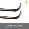 thumbnail image 3 of Kenney ® Fast Fit Easy Install Superior Hold Premium Curtain Rod, 2-Pack 28-48" - Espresso, 3 of 5