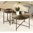 thumbnail image 4 of 2-Piece Coffee & End Table Set - Waterproof MDF, Rustic Design - Dark Walnut, 4 of 9