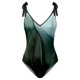 thumbnail image 2 of Gibobby Traje de baño sexy de una pieza Traje de baño con estampado de flores y cuello en V para mujer Conjuntos de bikini con falda y delantal(Verde,XL), 2 of 4