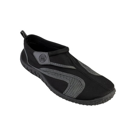 

Mens Big Sizes 14-16 Aqua Sock Wave Water Shoes - Waterproof Slip-Ons for Pool Beach and Sports Black Gray Size: 16M S7