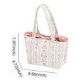 thumbnail image 2 of HUISZJ Floral Quilted Shoulder Bag, Cotton Handbag with Bow, Fashion Underarm Bag for Women Work Shopping Travel (B), 2 of 8