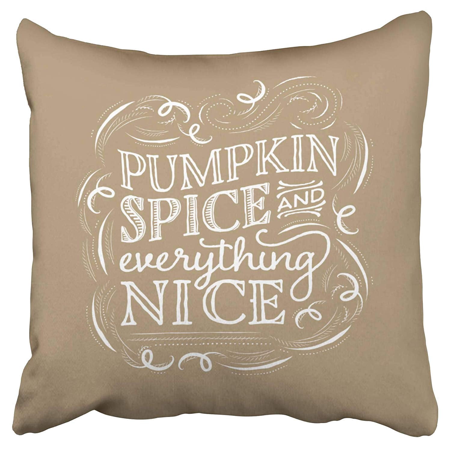 Funny Halloween Dog Pillow Cover – 18x18 Inch Ghost Dogs & Pumpkins Farmhouse Decor (Beige)