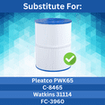 thumbnail image 2 of G-NEUS Spa & Hot Tub Filter | Replaces Pleatco PWK65, C-8465, Watkins 31114, FC-3960, 71827, 71828 | 65 Sq Ft Coverage | High Performance Replacement Cartridge, 1 Pack, 2 of 4