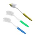 thumbnail image 1 of SetSail Cepillo para platos con mango, paquete de 3 cerdas rígidas para fregar platos con raspador integrado para limpiar platos, ollas y sartenes, fregadero de cocina ShuxiuWang 9024715974051, 1 of 5