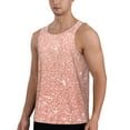 thumbnail image 2 of Fotbe Rose Gold Glitter Pattern Men's Quick Dry Workout Tank Top Gym Muscle Tee Fitness Bodybuilding Sleeveless T Shirt Breathable Workout Shirt-Large, 2 of 9