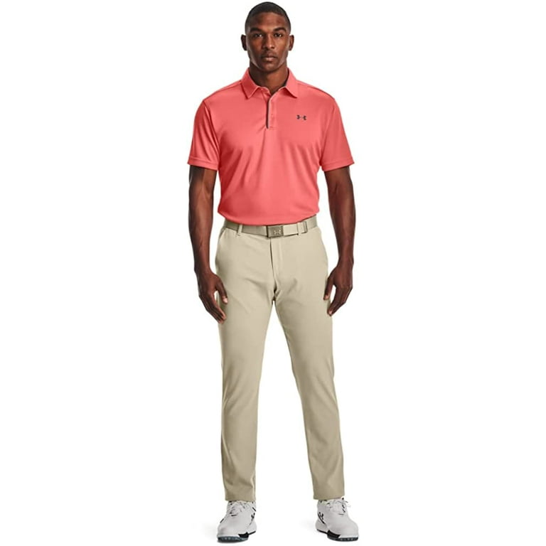 Under Armour Men's UA Tech Polo Golf Shirt, Venom Red/Pitch Gray - MD 