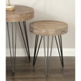 thumbnail image 3 of DecMode 16" x 19" Brown Wood Accent Table with Black Metal Hairpin Legs, 1-Piece, 3 of 14