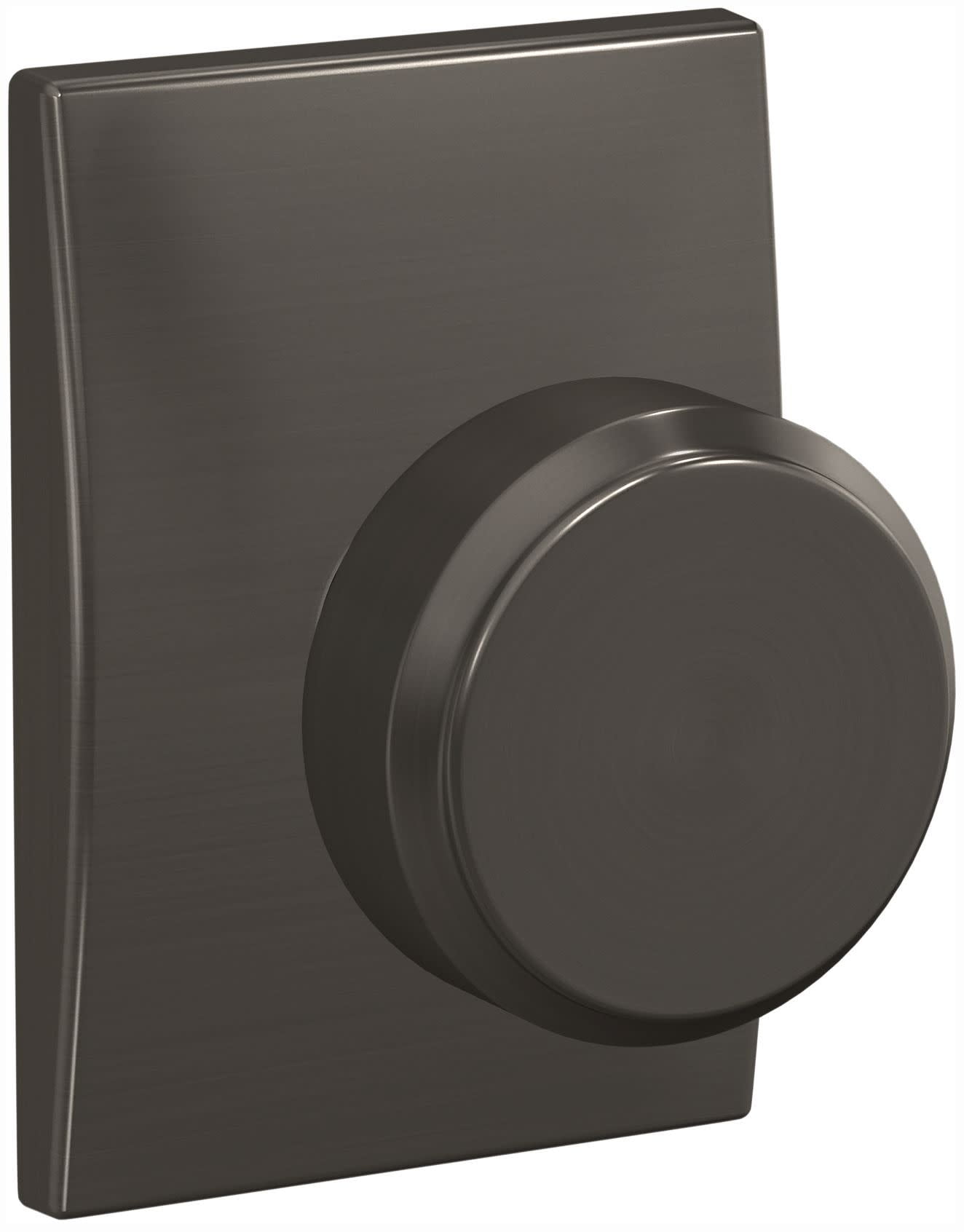 Schlage FC172BWE618CEN Custom Bowery Non-Turning Two-Sided Dummy Door Knob Set - Nickel
