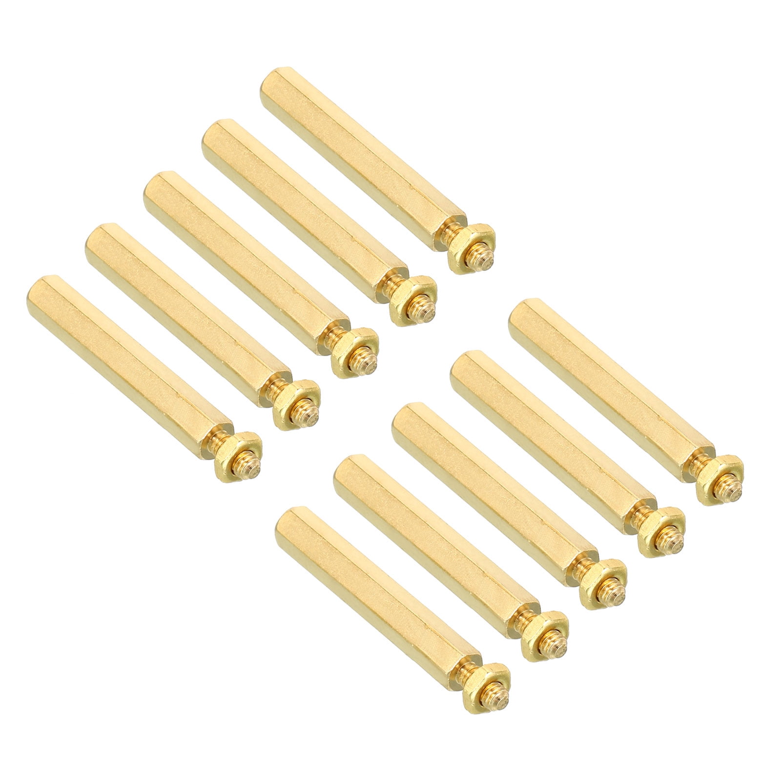 Uxcell 30mm+6mm M3 Standoff Screws 80 Pack Brass Hex Standoffs Nuts