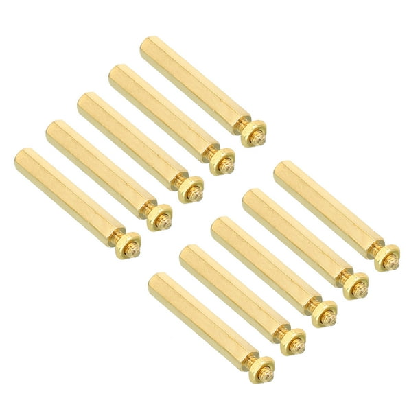 Uxcell 30mm+6mm M3 Standoff Screws 80 Pack Brass Hex Standoffs Nuts