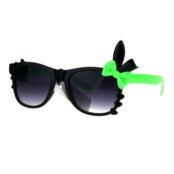 Kids Girls Child Size Bow Bunny Ear Horned Sunglasses Green