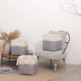 thumbnail image 6 of Large Cube Storage Baskets (10.5 × 10.5 × 11 inches), Canvas Fabric Collapsible Storage Boxes with Cotton Handles for Laundry，Closet, Shelves, Clothes, Toys, Towel (Grey/White, 6 Pack), 6 of 16