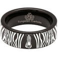thumbnail image 5 of Zebra Print Tungsten Carbide Ring, 5 of 9