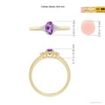 thumbnail image 4 of ANGARA Natural Solitaire Oval Amethyst Ring with Trio Diamond Accents in 14K Yellow Gold for Women (Size-6x4mm) | February Birthstone, Anniversary, Jewelry Gift for Women | Natural Amethyst Ring, 4 of 9