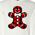 thumbnail image 4 of Inktastic Buffalo Plaid Gingerbread Man Long Sleeve T-Shirt, 4 of 5