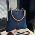 thumbnail image 4 of AOMRCOL Mini Denim Crossbody Bag For Women, Small Blue Denim Tote Kiss Lock Purse Handbag for Daily Life, 4 of 7