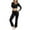 Black, variant on ZZwxWA Workout Sets for Women 2 Pieces Long Sleeve Henley Shirt and Drawstring Waist Pants Set Active Yaga Suits