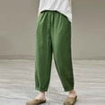 thumbnail image 2 of REORIAFEE Womens Linen Pants with Pockets Solid Print Palazzo Pants Running Gym Pull On High Waisted Casual Pants Lightweight Baggy Stretchy Trousers 2024 Trending Fashion Clothing, 2 of 8