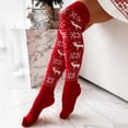 thumbnail image 2 of Harpily Solid Color Socks Thick Coil Terry Thermal Knee Thigh High Christmas Warm Knit Socks for Indoor Outdoor Winter Multi-Scene Use, 2 of 4