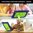 thumbnail image 4 of Fancing Case for Walmart ONN 10.4 Pro 2023 Tablet (Model:100110603),Kids Friendly Heavy Duty Shockproof Hybrid Rugged Cover Built-in Kickstand for Walmart ONN 10.4 Inch Pro 2023 Tablet(Navy/Green), 4 of 6