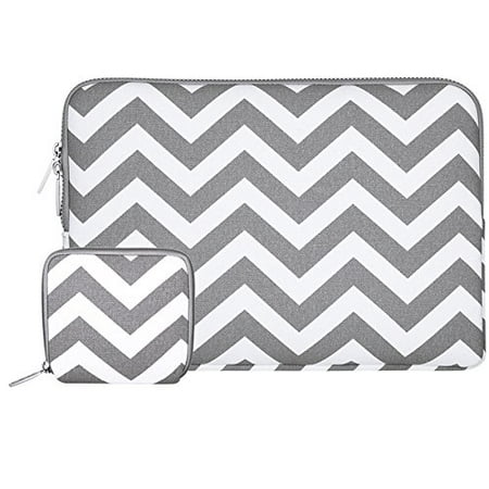 Hp Stream 7 Case Red Mosiso Laptop Sleeve, Canvas Fabric Case Bag Cover for Acer Chromebook 11 / HP Stream 11 / Samsung Chromebook 2 / MacBook Air 11 with Small MacBook Charger Case, Chevron Gray ()
