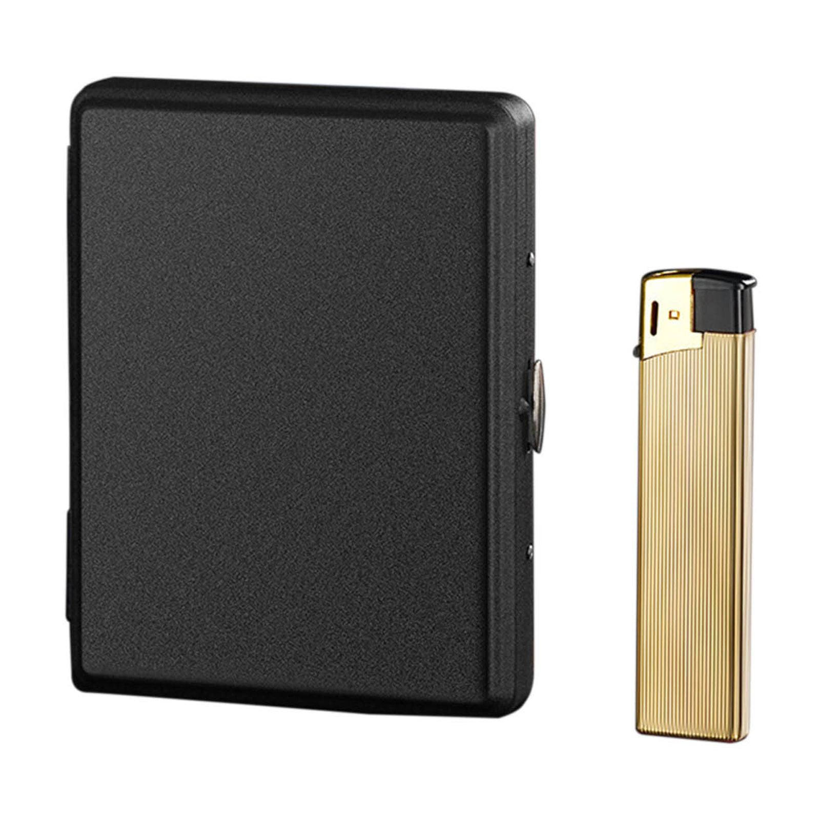 16 SLIM CIGARETTE CASE Heavy Duty USB Rechargeable Windproof Electric  Built-in Flame Less Lighter Cigarette Cigar Storage Case- GRAY COLOR for  Long 100s Cigarette
