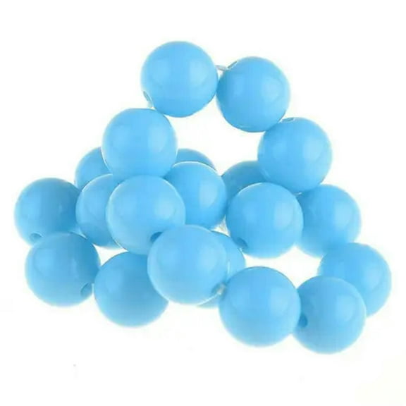 U8MO Round Opaque Acrylic Plastic Loose Beads 6mm 8mm 10mm 12mm 14mm 16mm 18mm 20mm-Lake Blue-20mm 10pcs