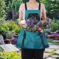 thumbnail image 6 of Gardening Apron with Pockets, Harvest Pouch, Adjustable Straps Harvest Apron with Large Pouch, for Gardening Weeding Green, 6 of 9