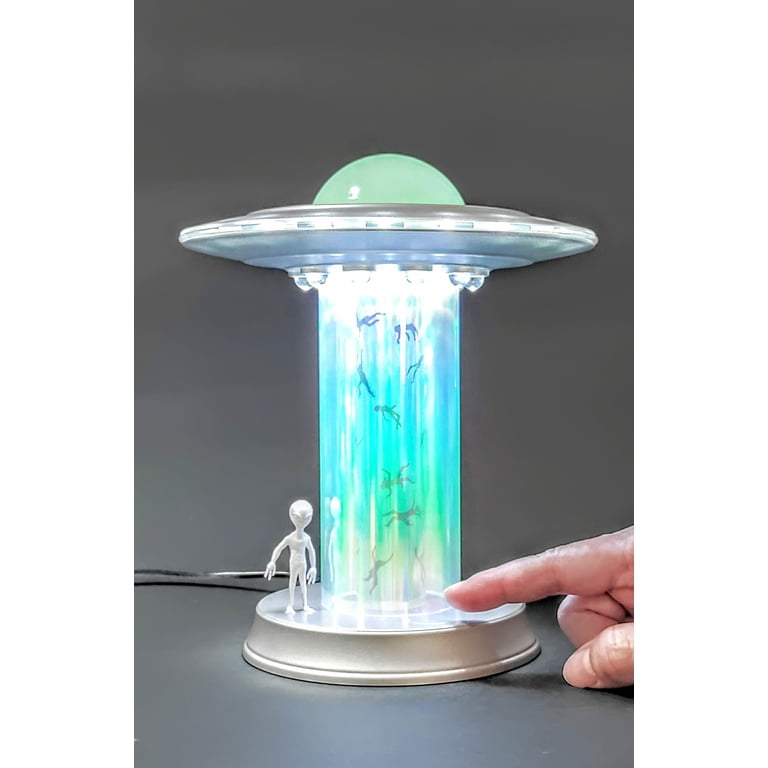 UFO Model Human Abduction Touch Table Lamp LED Alien Encounter Decoration  Area 51 Spacecraft Space Lover Holographic Décor Color Changing Futuristic 