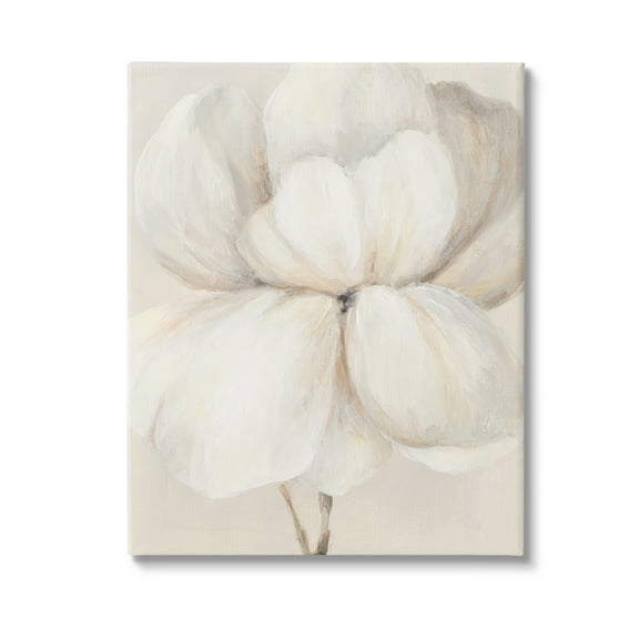 Stupell Industries White Flower Blossom Botanical & Floral Painting Gallery Wrapped Canvas Art Print Wall Art, 16 x 20