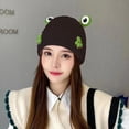thumbnail image 4 of Gorro de lana con protección para las orejas con forma de rana de dibujos animados, divertido gorro de lana holgado y cálido para esquiar en invierno, 4 of 5