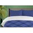 thumbnail image 4 of Ambesonne Geometrical Duvet Cover Set, Blue Tones Plaid, 2-Calking, Indigo Violet Blue, 4 of 7