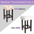 thumbnail image 4 of 4pcs Fundas para Taburetes Rectangulares, Fundas para Taburetes de Bar, Funda para Asiento de Silla de Banco de Madera Blanca, 4 of 6