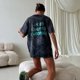 thumbnail image 2 of Camisetas de algodón de gran tamaño para hombre y mujer, ropa de calle informal, Unisex, Top básico, sólido, fresco, 2 of 5