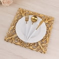 thumbnail image 4 of Efavormart 6 Pack Gold Square Acrylic Charger Plates with Hollow Lace Border, Dinner Chargers Event Tabletop Decor - 12", 4 of 11