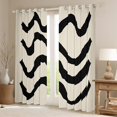 thumbnail image 2 of jejeloiu Waves Stripes Curtains Pack of 2 (42x84 Each),Graffiti Geometric Lines Curtains Blackout,Black Khaki Bedroom Curtains For Men Women,Breathable Home Decor, 2 of 6