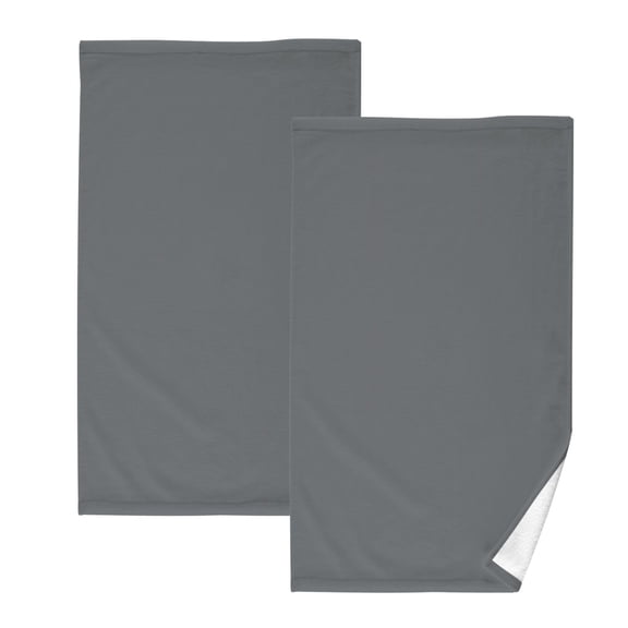 Ryvnso Dark Gray Cotton Hand Towels Sets Face Towel 2 PCs Bathroom Decorative