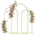 thumbnail image 1 of Outsunny 7/6.5/6 ft Gold Wedding Arch Set Backdrop Stand for Birthday Party, 1 of 10