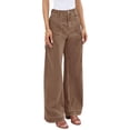 thumbnail image 4 of Women High Waisted Wide Leg Pleated Jeans Loose Elastic Denim Pants with Pockets, 4 of 6