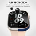 thumbnail image 2 of 4-Pack Hard PC Case with Tempered Glass Screen Protector Compatible with Apple Watch Series 8 Series 7 Bumper Full Coverage iWatch 41mm, Black/Blue/White/Pink-Rose Gold, 2 of 5
