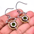 thumbnail image 2 of Peridot 925 Sterling Silver Black & Gold Rhodium Plated Earring 1.64" E7, Gemstone Silver Jewelry, New Year Sale, Valentin's Day Gift, 2 of 2