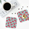 thumbnail image 5 of Pofeuu Watermelon Print Leather Coasters Set of 6, Round Cups Mugs Mat Pad for Home Kitchen Heat Resistant Drink Coasters,Square, 5 of 7
