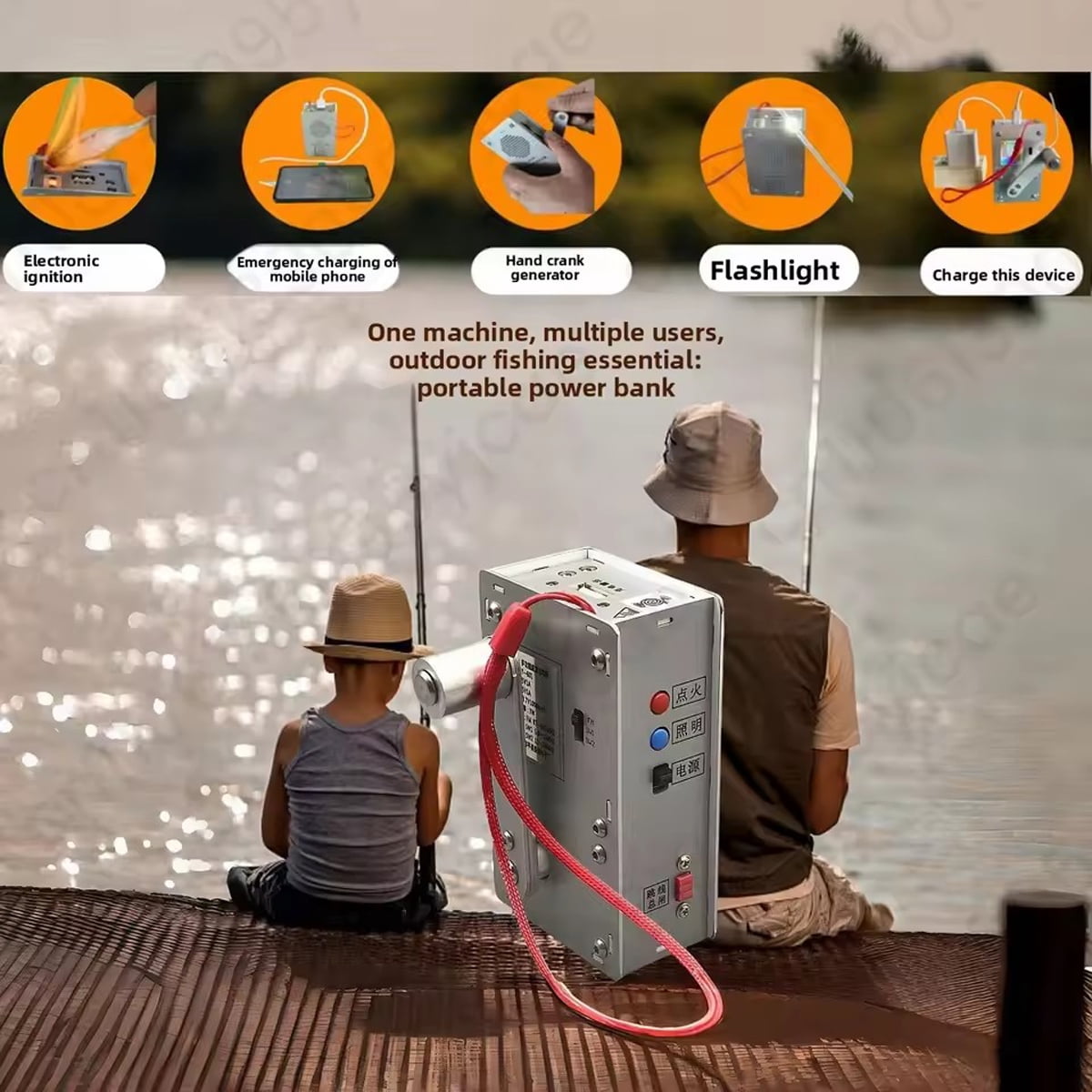 Hand Crank Generator 5 Volts  Phone Charger Portable Power Pack Outdoor Emergency Lighting Radio