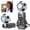 Black, variant on Portable Fan, Portable Handheld Fan with Ice Cooler, 5 Gear Wind, Soccer-Shaped Mini Personal Fan, Rechargeable Pocket Fan for Travel/Outdoor/Office, 180° Adjustable, White